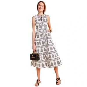Anthropologie Woodblock Midi dress Size 6